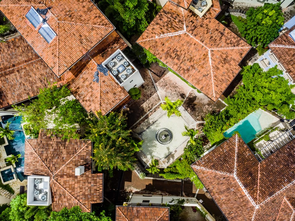 Aerial view of a private residential community